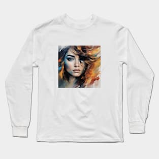 painted beauty of Vanessa Hudgens Long Sleeve T-Shirt